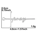 18k gold plated 304 stainless steel DIY charm pendant with 4.0cm length measurement - Pray / Silver