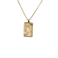 Collana con ciondolo dio del sole placcata in oro con micro-intarsio su catena sottile - 00994GZ/Ritratto del Matto / Nuova Catena a Scatola da 40CM