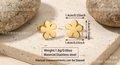 Golden stainless steel five-petal flower stud earrings, 1.4cm polished floral jewelry - Gold Five-Petal Flower (FYD6045EH)
