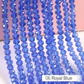 Strand of faceted deep blue crystal rondelle beads for DIY jewelry making accessories - 06 Medium Blue