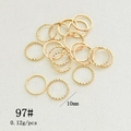Detaillierter 10mm vergoldeter Bindering mit Maßen und Gewicht für DIY-Schmuckherstellung - 10mm / Gold/97# Kreis