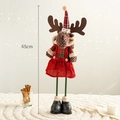 Standing 65cm Christmas reindeer doll in red plaid outfit and decorative antlers - Reindeer Mom / 65cm