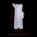 Dolphin-shaped translucent silicone mold for DIY resin bookmarks, size 157x60x5mm - Dolphin Bookmark SQ#04