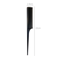 Detail van zwarte plastic puntkam met afmetingen 22cm lengte en 2,8cm breedte - 22cm Brede Puntkam (#50074)