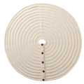 Falda de árbol de Navidad de punto blanco crema con cierre de botones y patrón tejido - 48 Pulgadas/122CM / Marfil