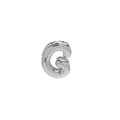 Polished silver bubble-style letter G pendant charm for personalized bracelets - Silver Letter G Pendant