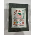 Portable sewing kit with gray fabric case featuring colorful house tree embroidery - Stitch Practice Book - Style B