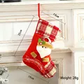 Red Christmas stocking with Santa Claus 3D doll and Merry Christmas banner gift bag - Small Letter Plate Santa Style