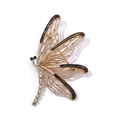 Detailed macro view of dragonfly brooch with gold alloy wings and crystal accents - Style 9