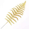 Sparkling gold artificial fern leaf with glitter coating for Christmas tree decoration - 42 cm / Gold