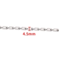 Silver stainless steel chain for DIY jewelry making with 4.5mm link width detail - Oval Bun Chain 4.5mm / Steel