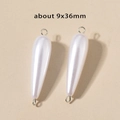 Pair of teardrop pearl charms 9x36mm with silver loops for DIY jewelry making - 7# Waterdrop (9x36mm) / Steel
