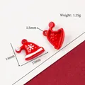 Christmas red hat alloy pendant with snowflake pattern and white pearl bead charm - 18# Red Santa Hat