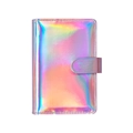 A6 Macaron binder cover in holographic laser leather finish with magnetic buckle - Laser Pink (Cover Only)