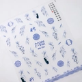 Blue porcelain style embossed nail stickers with bamboo patterns model MN-321 - Ink Bamboo Blue Willow Style (MN321)