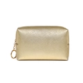 Waterproof golden PU cosmetic bag with textured surface and durable zipper closure - 17*7*10cm / Gold