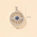 Detailed view of evil eye pendant dimensions 2.7cm by 2cm with blue and white zircons - A-1 Style/Round Blue Eye