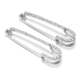 Silberne U-förmige Kristall-Zirkon-Brosche mit funkelnden Pavé-Steinen auf weißem Grund - 38# Silber 5.5*1.4cm