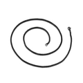Collar de cadena de trigo en titanio negro mate con cierre de langosta en espiral - 60cm x 3mm (KN28387-Z)