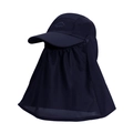Navy blue multi-functional outdoor sun hat with face cover and neck protector shield - Navy Blue (9269)