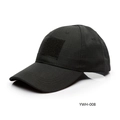 Tactical black camouflage baseball cap with front velcro patch area and ripstop fabric - One Size / Black