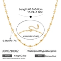 Collier chaîne étoile dorée en acier inoxydable, étanche et hypoallergénique chic - Style Étoile (JDN0210002)