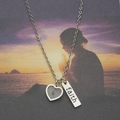 Silver faith bar necklace with heart-shaped mustard seed pendant and delicate chain link - Faith + Heart