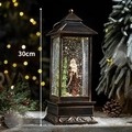 Antike 30cm Weihnachtslaterne in Bronze-Optik mit Weihnachtsmann und Schneeeffekt - Groß Klassisch Weihnachtsmann / Höhe 30cm
