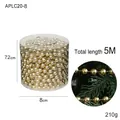 Golden plastic bead chain garland 5M for Christmas tree hanging decorations - 1CM Gold Bead Chain (5M Length)