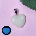 Glow-in-the-dark 20mm heart crystal pendant in milky white with blue luminous effect - 47-Luminous Light Yellow