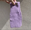 Manguito de punto acanalado violeta sin dedos con acabado texturizado para mujer - Punto de Musgo-Púrpura