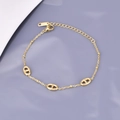 Bracciale a catena con maglie a naso di maiale in acciaio inossidabile placcato oro - Oro 18K