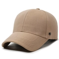 Classic khaki twill cotton baseball cap with a side metal logo and six-panel design - Adjustable / Khaki