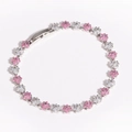 Detailed macro shot of 18k gold plated square zircon spacer beads for DIY jewelry making - 4mm Pink White White Gold