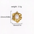 Détail du pendentif cœur vintage doré avec perle incrustée et dimensions du produit - Forme Organique Irrégulière Rétro (Style 7)