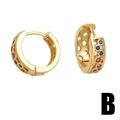 Elegant gold-plated orchid wreath earrings with colorful zircon stones on white background - Style B-Multi Color Inlay