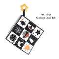 Black and white sensory baby comforter with star teether and high contrast patterns - Double-sided Pattern Cloth with Teether