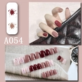 Unghie finte quadrate corte rosso vino e rosa antico con effetto glitter sfumato - A054 Rosso Classico (A054)