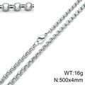 Silberne Perlenkette aus Edelstahl mit sicherem Karabinerverschluss für Damen - 20cm / 4mm / Stahlfarben