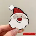 Cute Santa Claus brooch with red sequins and felt texture, size 6.3cm by 4.9cm - Glitter Beard Santa