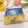 Clasp coin purse featuring Van Gogh's Wheatfield with Crows oil painting pattern - 3003-5# Van Gogh Wheatfield