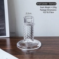 Portacandele in vetro con trama a diamante e altezza 10cm per decorazioni da tavolo - Portacandele in vetro - Diamante