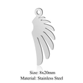 Single 8x20mm stainless steel feather wing pendant charm for DIY jewelry making - Silver Wing (8x20mm) / 5 Pcs/Pack
