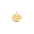 Vintage round gold Saint Benedict pendant made of polished stainless steel for DIY jewelry - 12# (12mm Diameter) / Gold