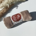 Coffee brown pleated wrinkle cotton viscose scarf roll with artisan paper packaging - Style #121