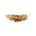 Elegant gold metal feather hair clip with detailed bionic texture in a vintage style - Gold Feather Style