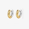 Minimalistische zweifarbige Creolen aus gold- und silberfarbenem Edelstahl - 5x10mm (Zweifarbig)