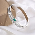 【180-2】silver Emerald Mud Diamond