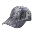 Modische graue Batik-Baseballkappe mit bunten schillernden Pailletten und gebogenem Schirm - Grau