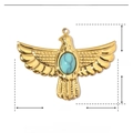 Detailed size chart for eagle pendant in stainless steel with natural stone inlay - YE680-Eagle Natural Stone